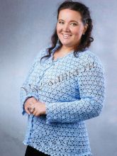 Голубой ажурный жакет