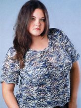 Меланжевый пуловер с волнистым узором