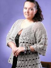 Ажурный жакет большого размера