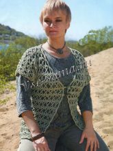 Зеленый жакет-сетка