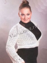 Белый ажурный жакет с запахом