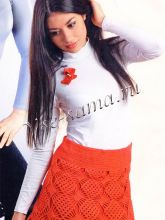 Красная ажурная юбка