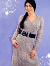 Платье с узором из кос