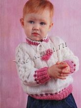 Пуловер с косами на малыша 2-3 лет