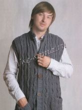 Жилет с полосами из кос 