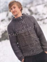 Пуловер с рельефным узором