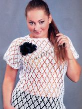 Белый ажурный пуловер реглан