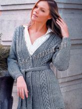 Кардиган с узором из кос