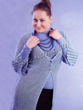 Длинный ажурный кардиган