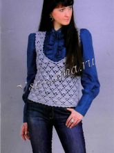 Жилет, выполненный крючком