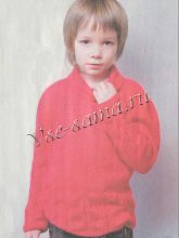 Красный свитер с ажурной каймой