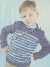 Пуловер с косой поперек