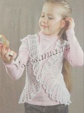 Ажурный жилет на девочку 6-7 лет
