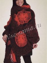 Шаль из элементов, выполненных на вилке