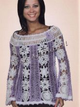 Ажурная блуза, выполненная на вилке