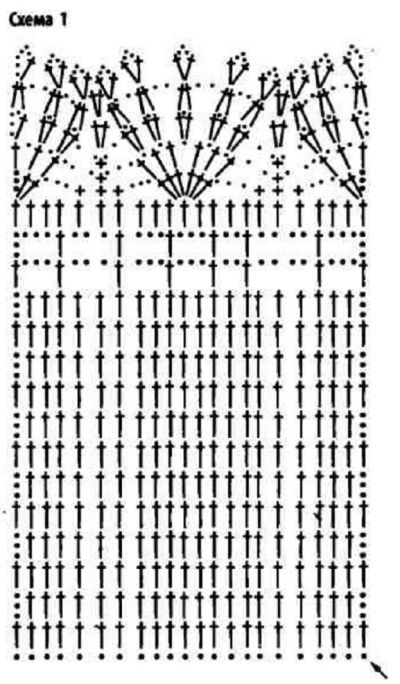 Схема 1 для вязания мини-юбочки