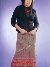 Комплект - юбка и сумочка с узором зигзаг, фото