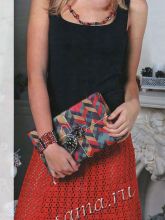 Красная юбка из стрейчевой пряжи Красная юбка из стрейчевой пряжи