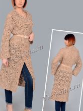 Бежевый кардиган крючком, фото