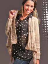 Бежевый кардиган спицами, фото