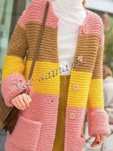 Кардиган платочной вязкой, фото