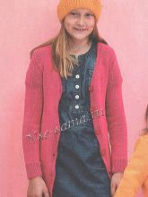 Малиновый кардиган на девочку