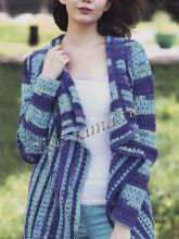 Пестрый кардиган крючком