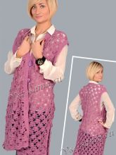 Сиреневый кардиган крючком, фото