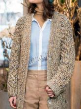 Удлинённый кардиган с узором из сот, фото