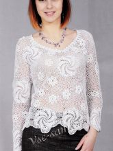 Белая кофта в ирландском стиле, фото