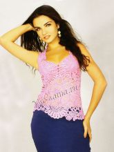 Розовая кофточка крючком, фото