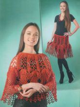 Ажурная юбка и пончо, фото