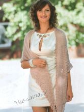 Ажурная шаль бежевого цвета, фото