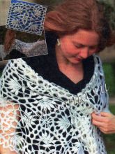 Ажурный палантин из квадратов, фото