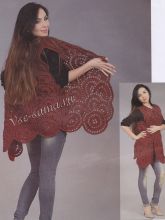 Ажурный жилет красного цвета крючком, фото