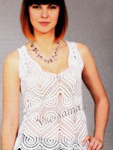 Белая маечка крючком, фото