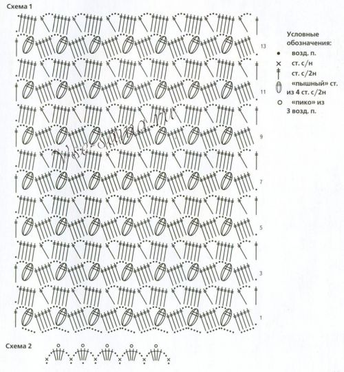 Схема для вязания декора для подушки