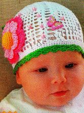 Детская белая шапочка, фото