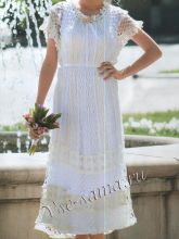 Двухцветное свадебное платье крючком, фото