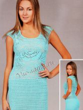 Голубое платье крючком, фото