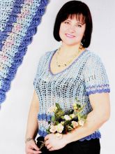 Голубой топ с полосками, фото