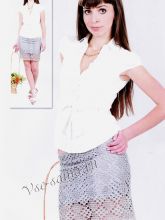 Юбка крючком серого цвета, фото