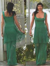 Изумрудное платье крючком, фото
