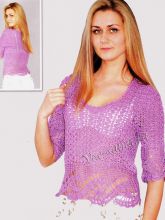 Хлопковый ажурный пуловер, фото