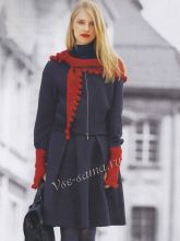 Красная шаль и митенки, фото