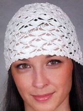 Летняя шапочка с узором "ракушки", фото