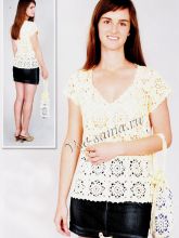 Набор молочного цвета - топ и сумка, фото