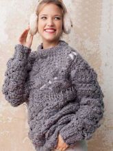 Объемный пуловер крючком, фото