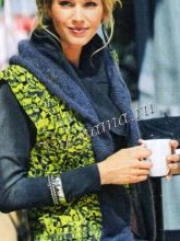 Пестрый жилет крючком, фото