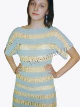 Платье с ажурными полосами, фото